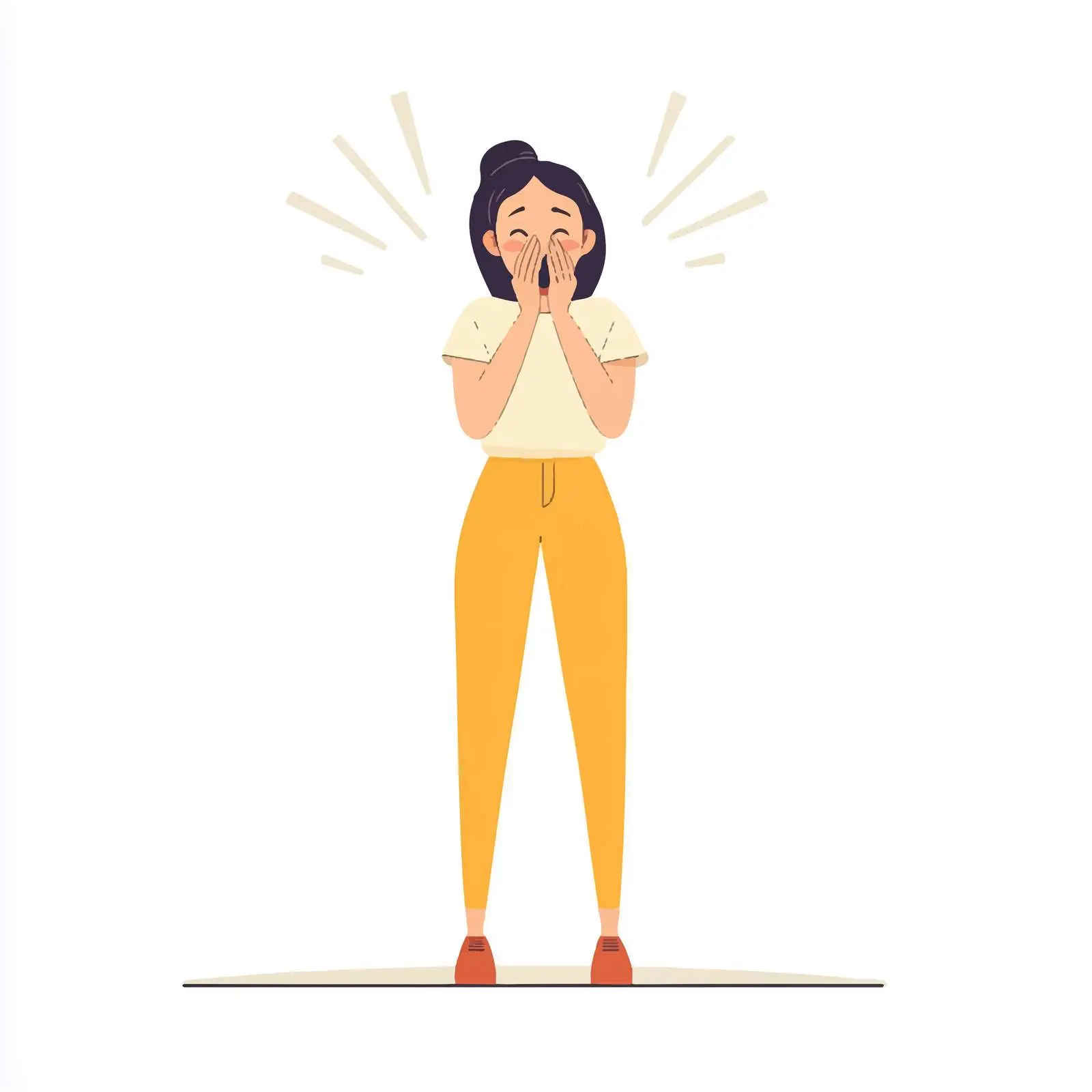 Worried Teenager Woman Yelling in Vector Style — free download from Dotvec
