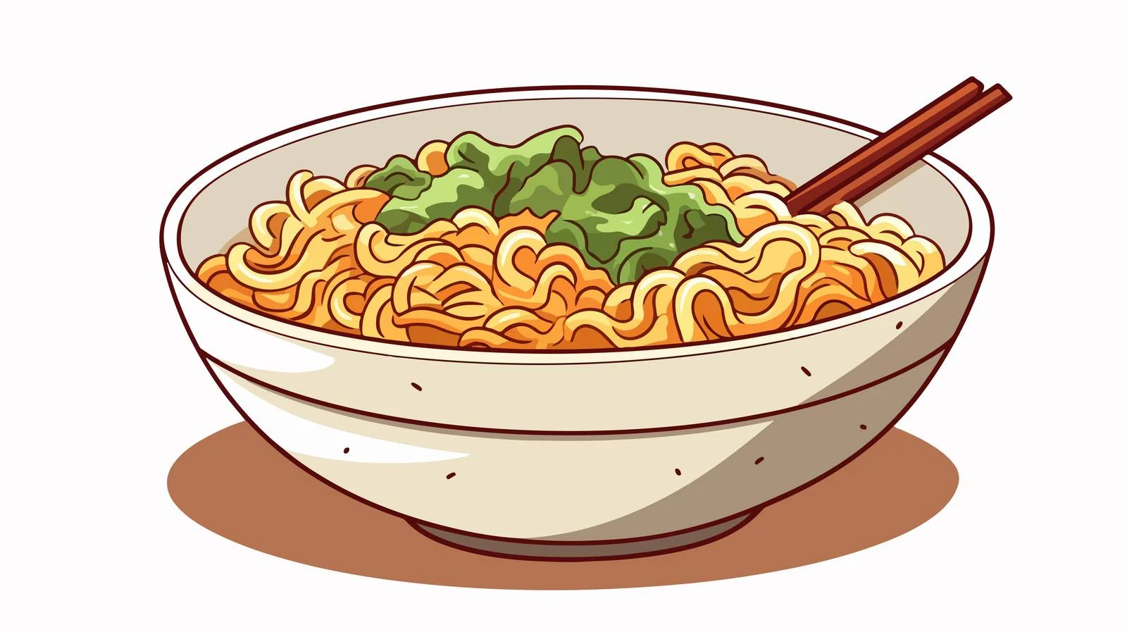 Young Adult Eating Ramen Noodles Cartoon — free download from Dotvec