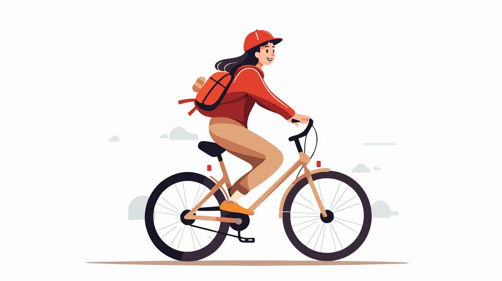 Young Adult Courier on Bicycle Feeling Happy — free download from Dotvec