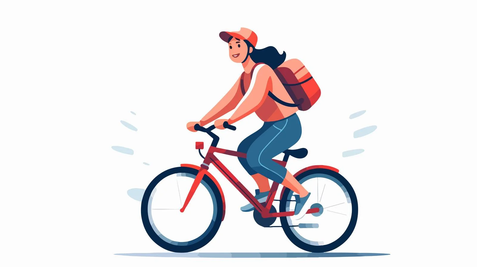 Young Adult Courier Woman Bicycle Delivery — free download from Dotvec