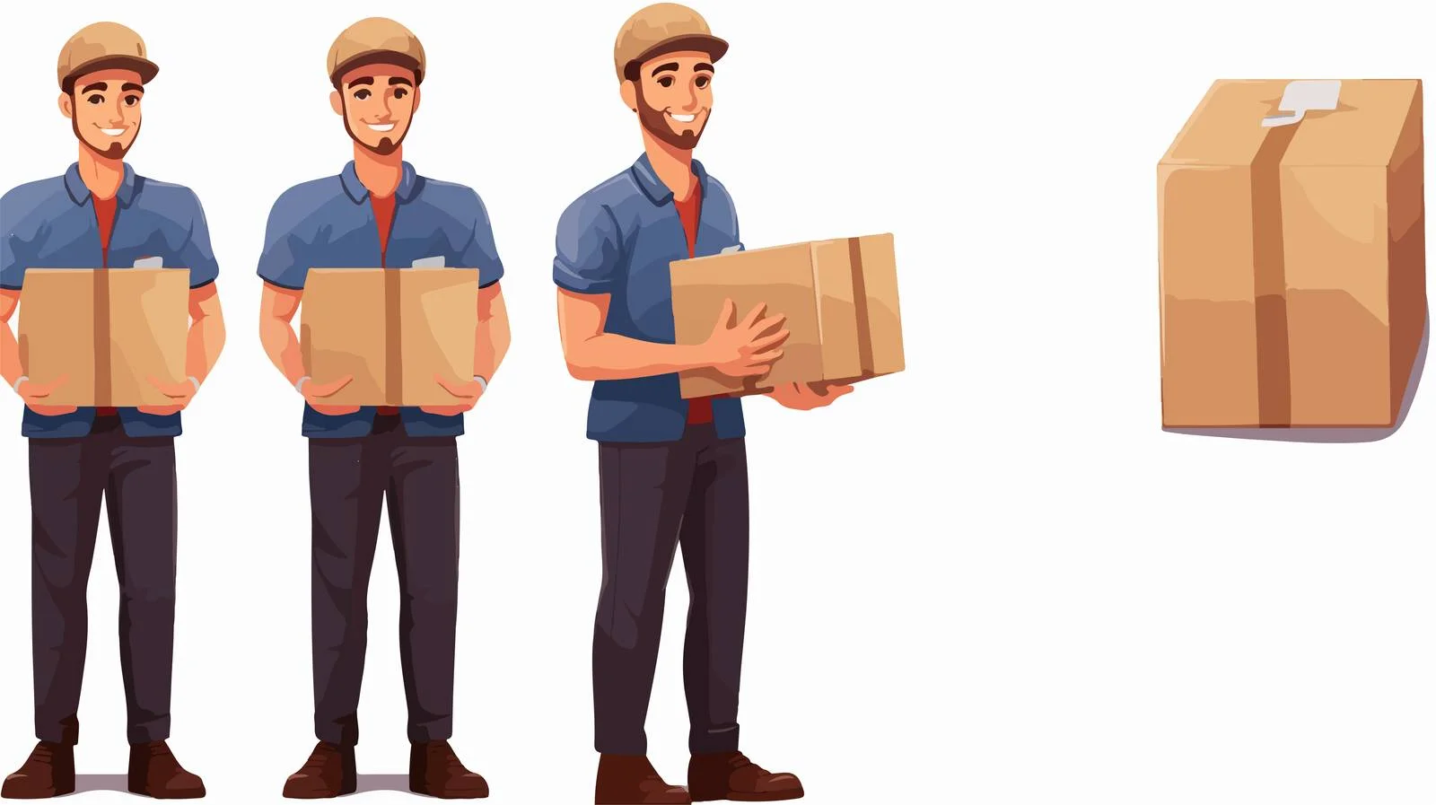 Professional Courier with Package and Clipboard — free download from Dotvec