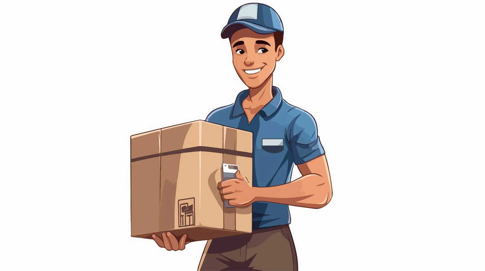 Professional Courier with Package and Clipboard — free download from Dotvec