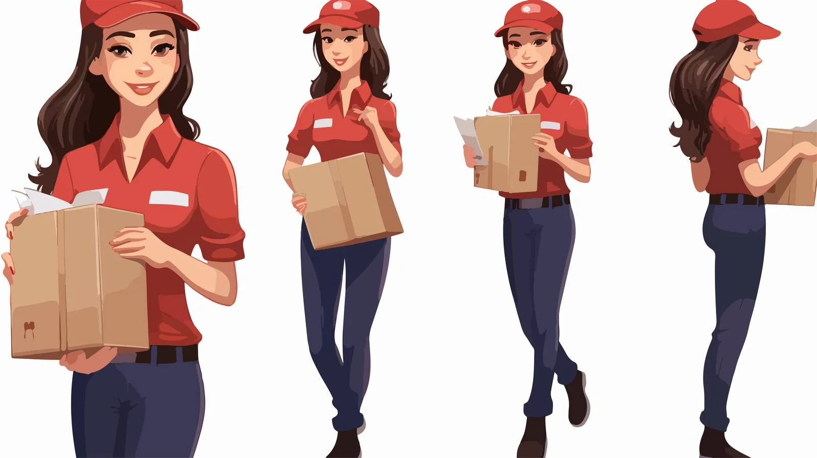 Professional Courier with Package and Clipboard — free download from Dotvec