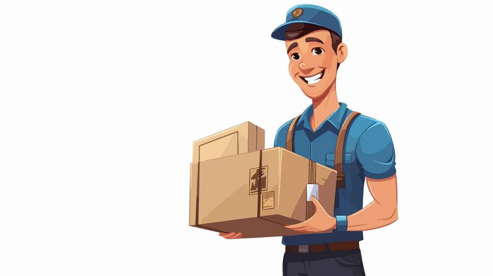 Professional Delivery Man Smiling with Package — free download from Dotvec