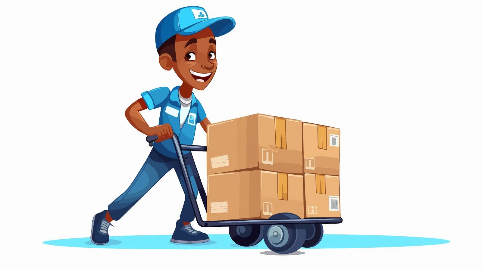 Professional Delivery Man with Cart — free download from Dotvec