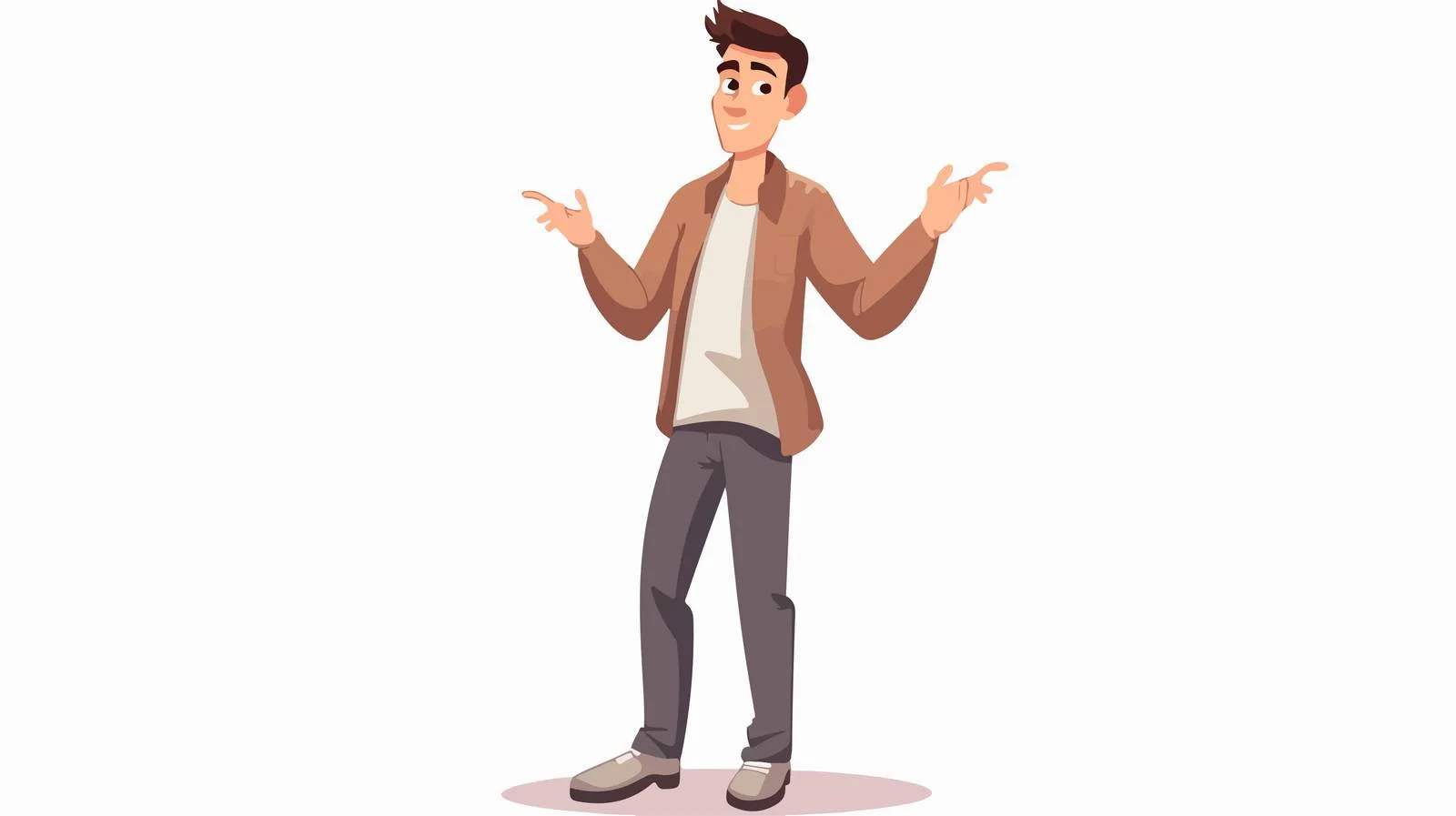 Assertive Young Man Cartoon Character — free download from Dotvec