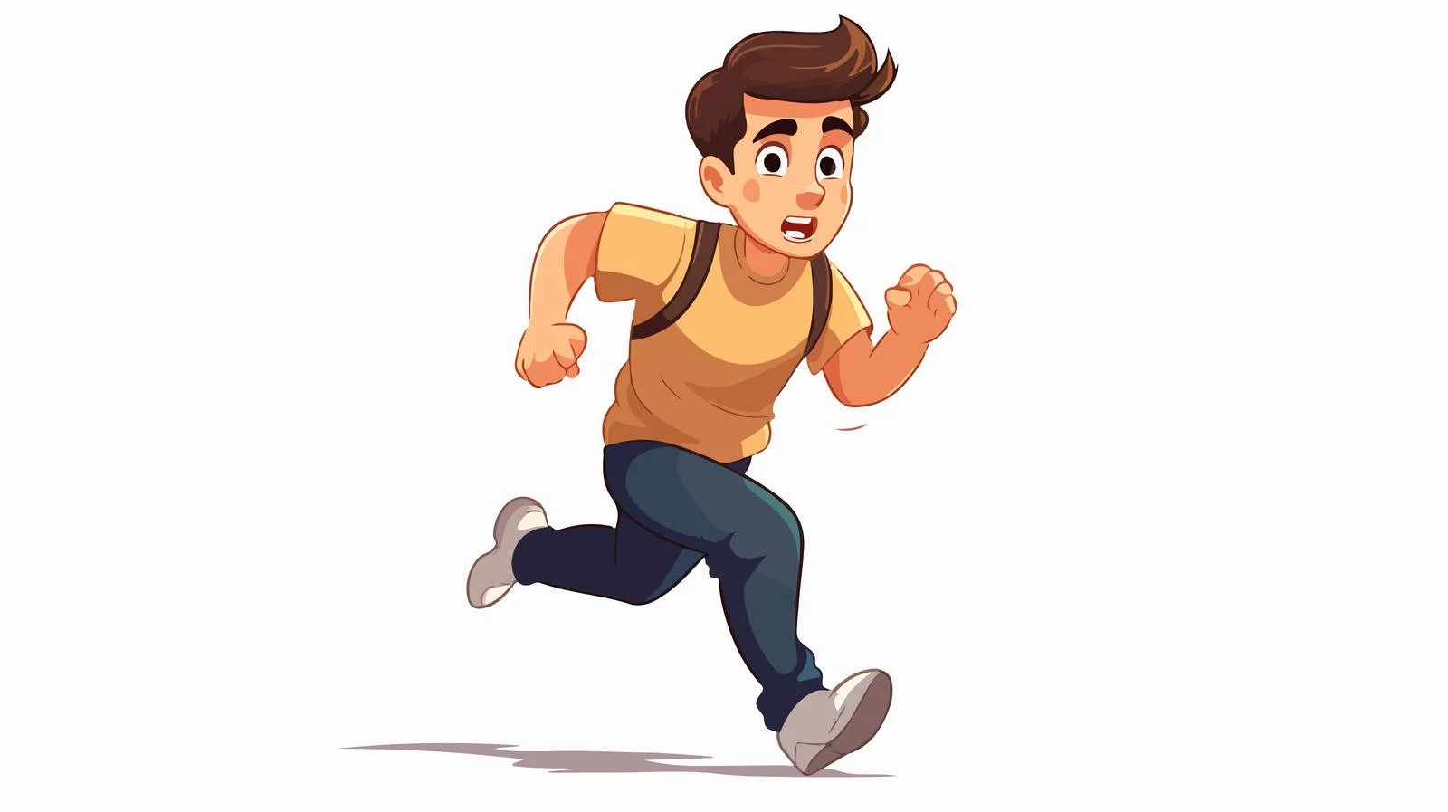 Athletic Man Cartoon Running Pose Illustration — free download from Dotvec