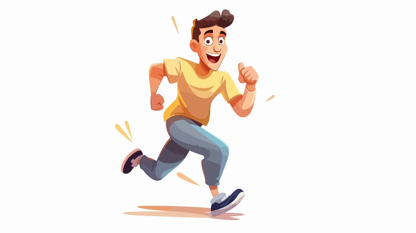 Athletic Man in Running Pose Cartoon — free download from Dotvec