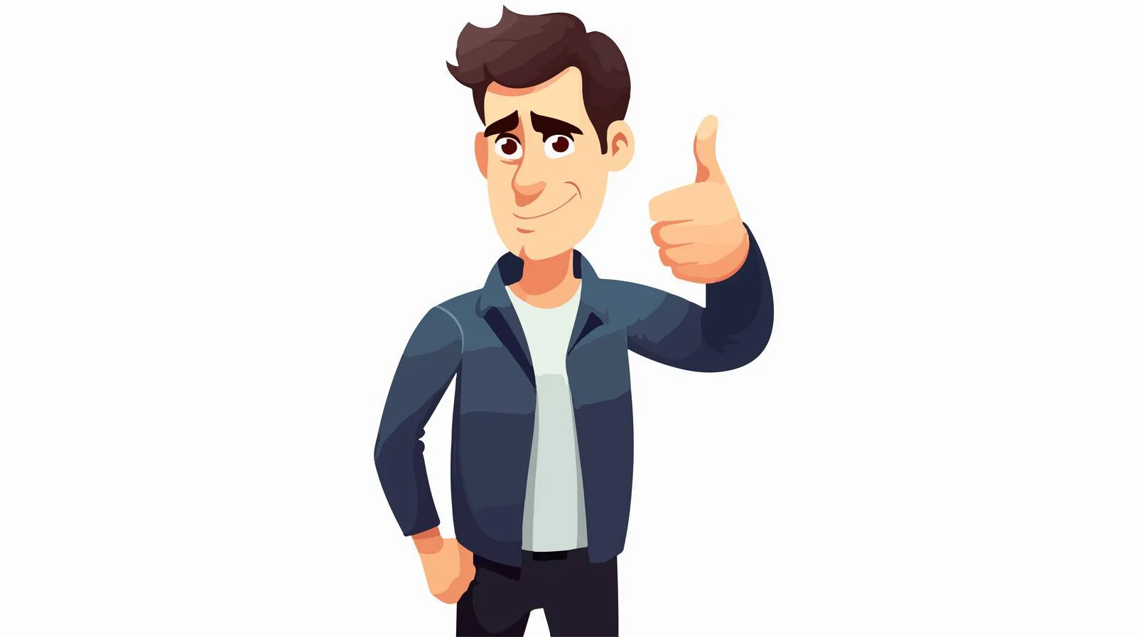 Confident Young Man Thumb Down Cartoon — free download from Dotvec