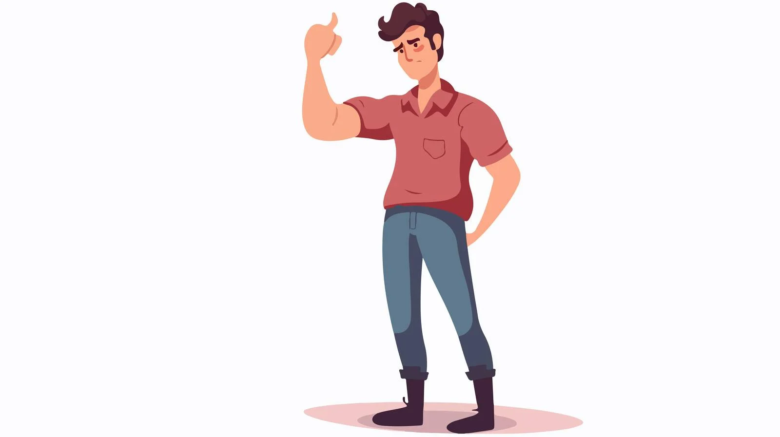 Confident Man Showing Disapproval Cartoon Illustration — free download from Dotvec