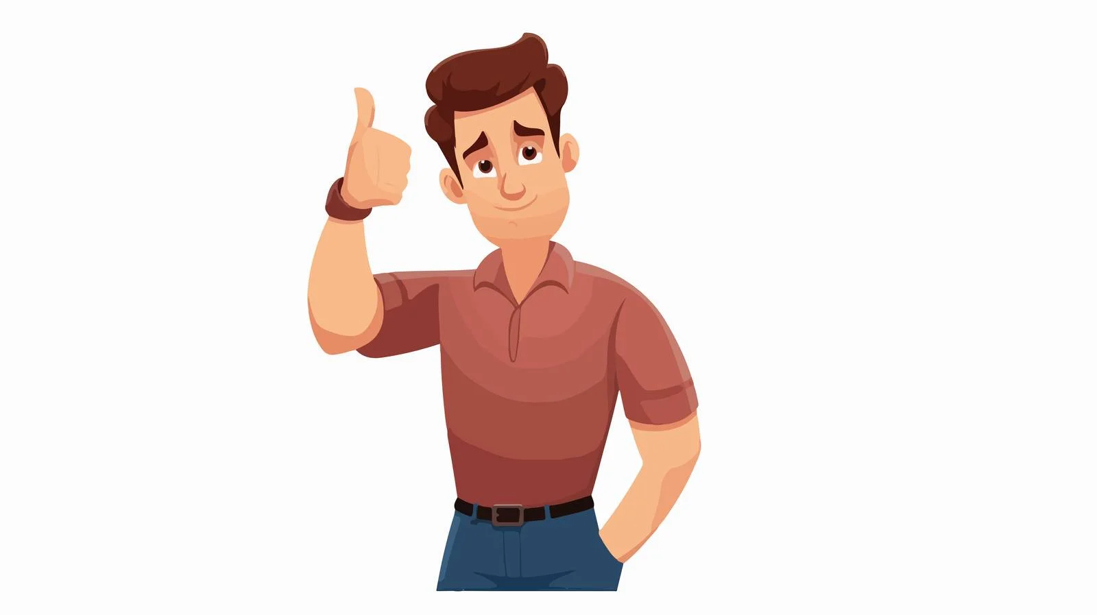 Stylish Man in Thumb Down Pose Cartoon — free download from Dotvec