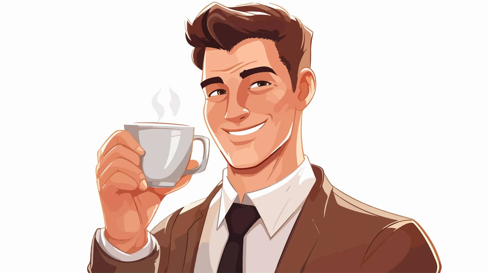 Stylish Man Enjoying Coffee Cartoon — free download from Dotvec