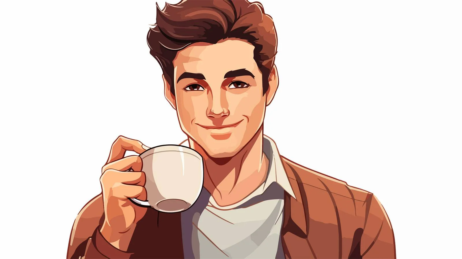 Stylish Man Enjoying Coffee Cartoon Illustration — free download from Dotvec