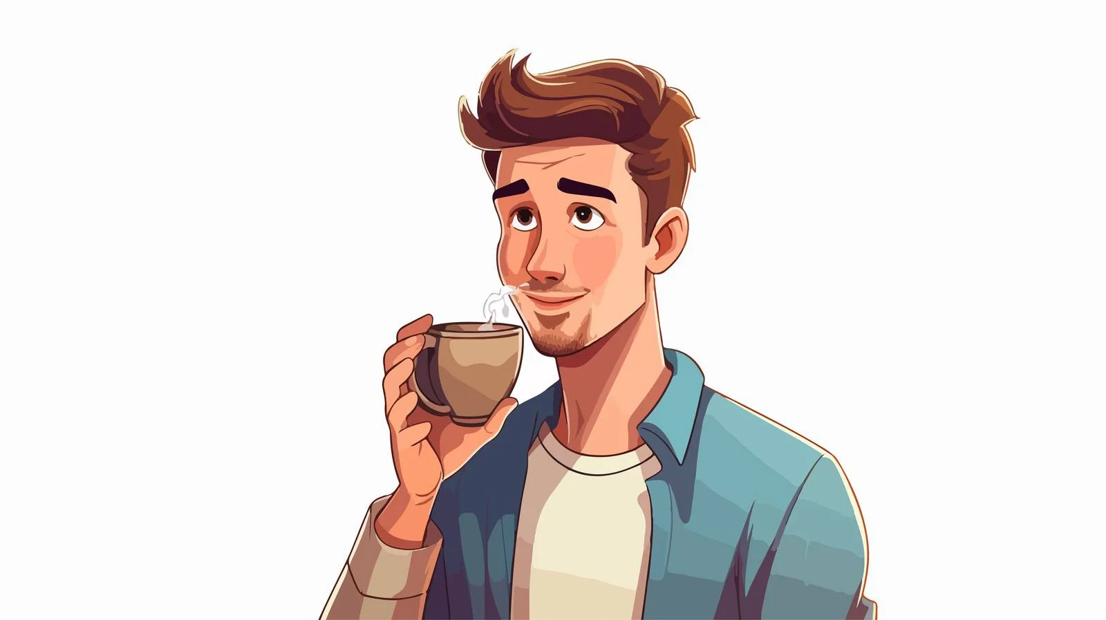 Stylish Man Drinking Coffee Cartoon — free download from Dotvec
