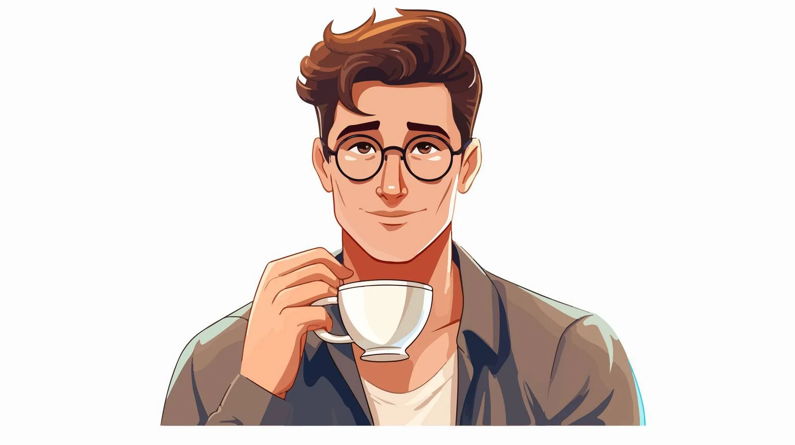 Stylish Man Enjoying Coffee Cartoon Illustration — free download from Dotvec