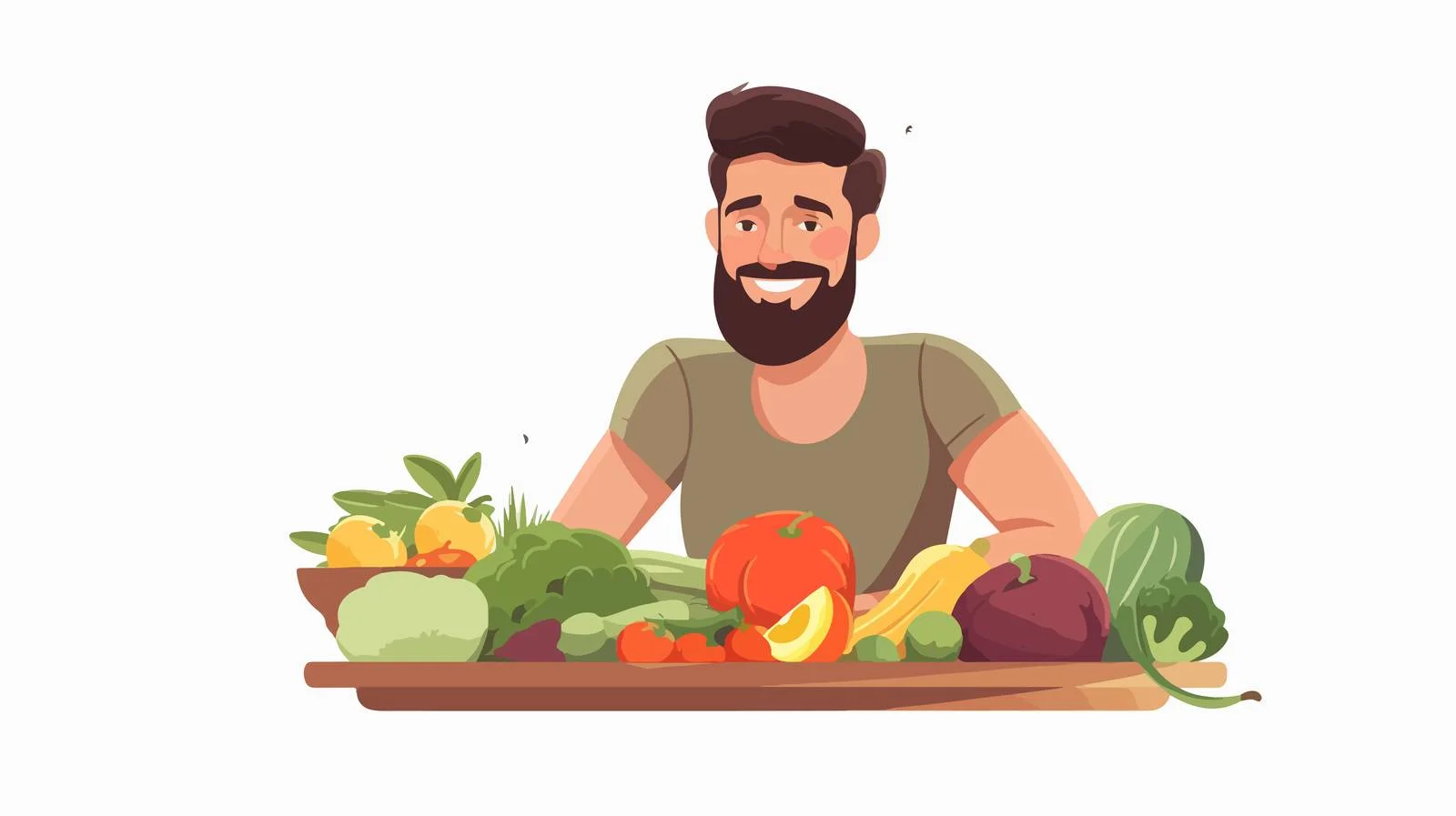 Healthy Man Eating Fruits and Vegetables — free download from Dotvec
