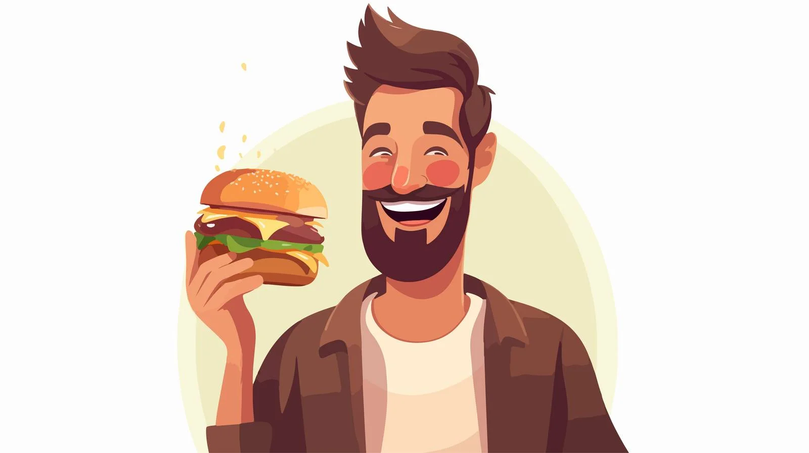 Attractive Man Eating Unhealthy Fast Food — free download from Dotvec