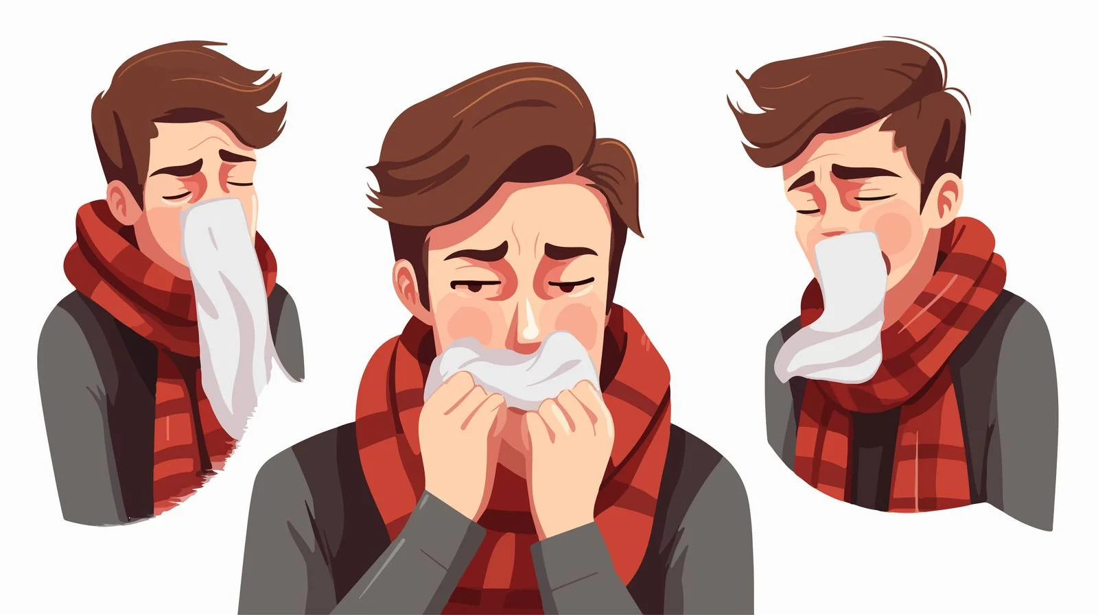 Young Man with Flu and Pain — free download from Dotvec