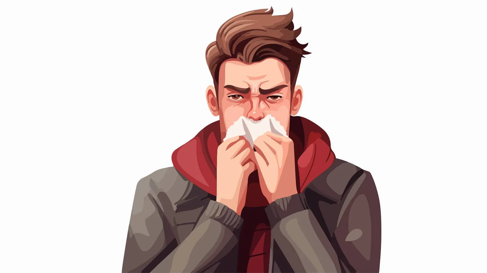 Symptoms in Young Man Cartoon Vector — free download from Dotvec