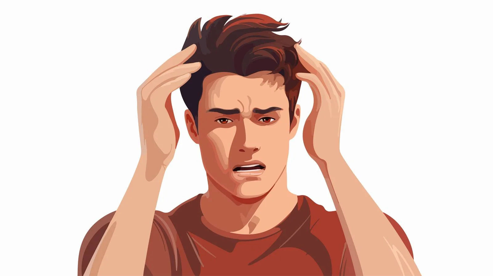 Man Feeling Headache Cartoon — free download from Dotvec