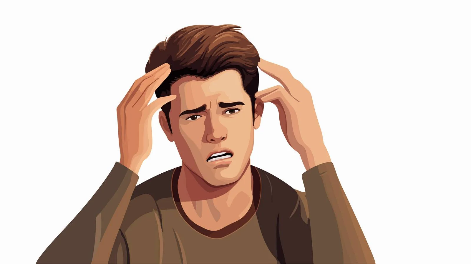 Man Experiencing Headache in Cartoon Style — free download from Dotvec