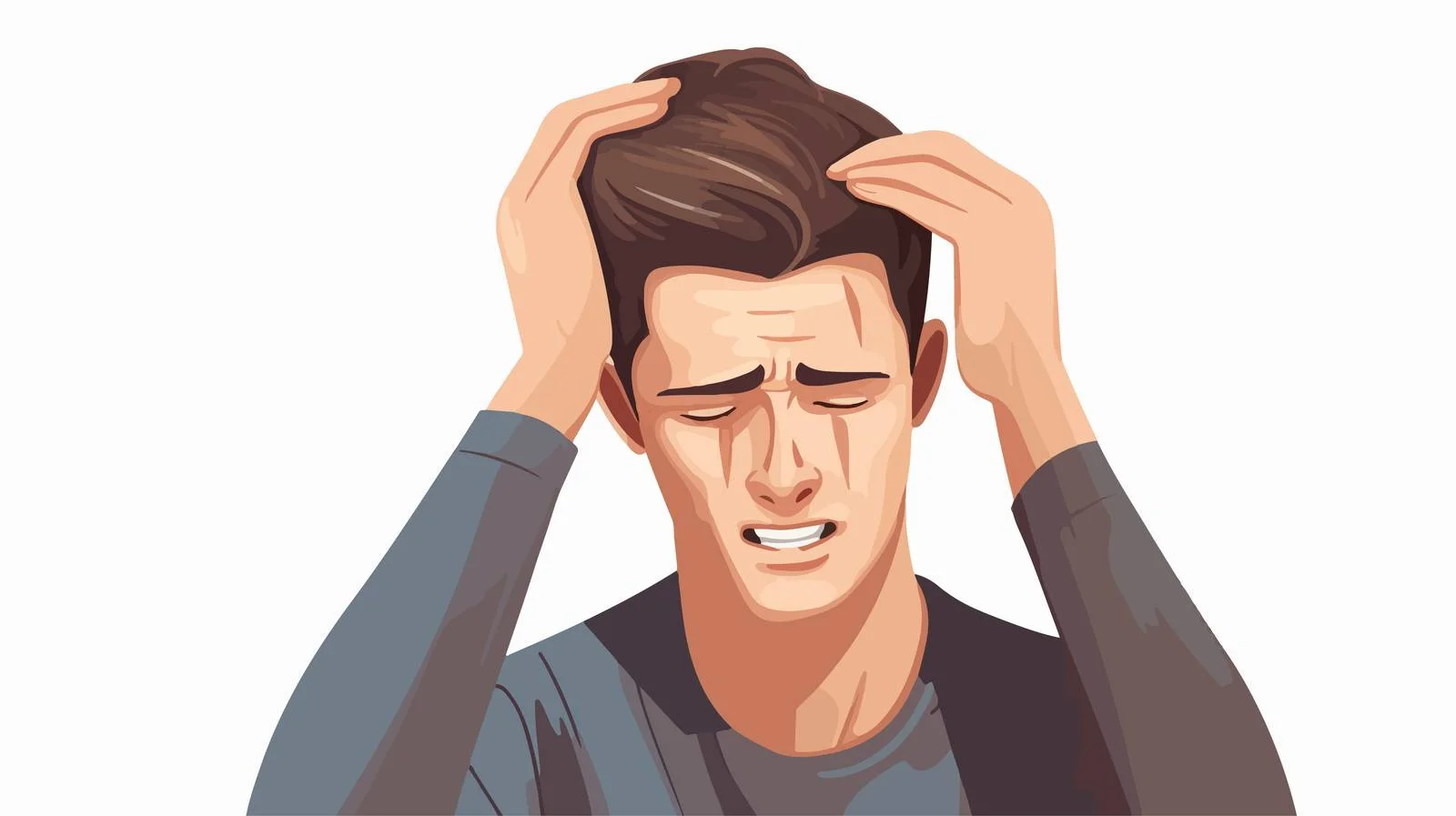 Man Feeling Headache Cartoon Illustration — free download from Dotvec