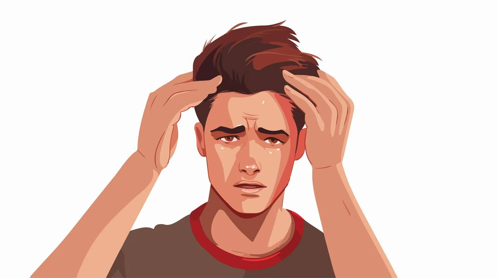 Man with Headache Cartoon Illustration — free download from Dotvec