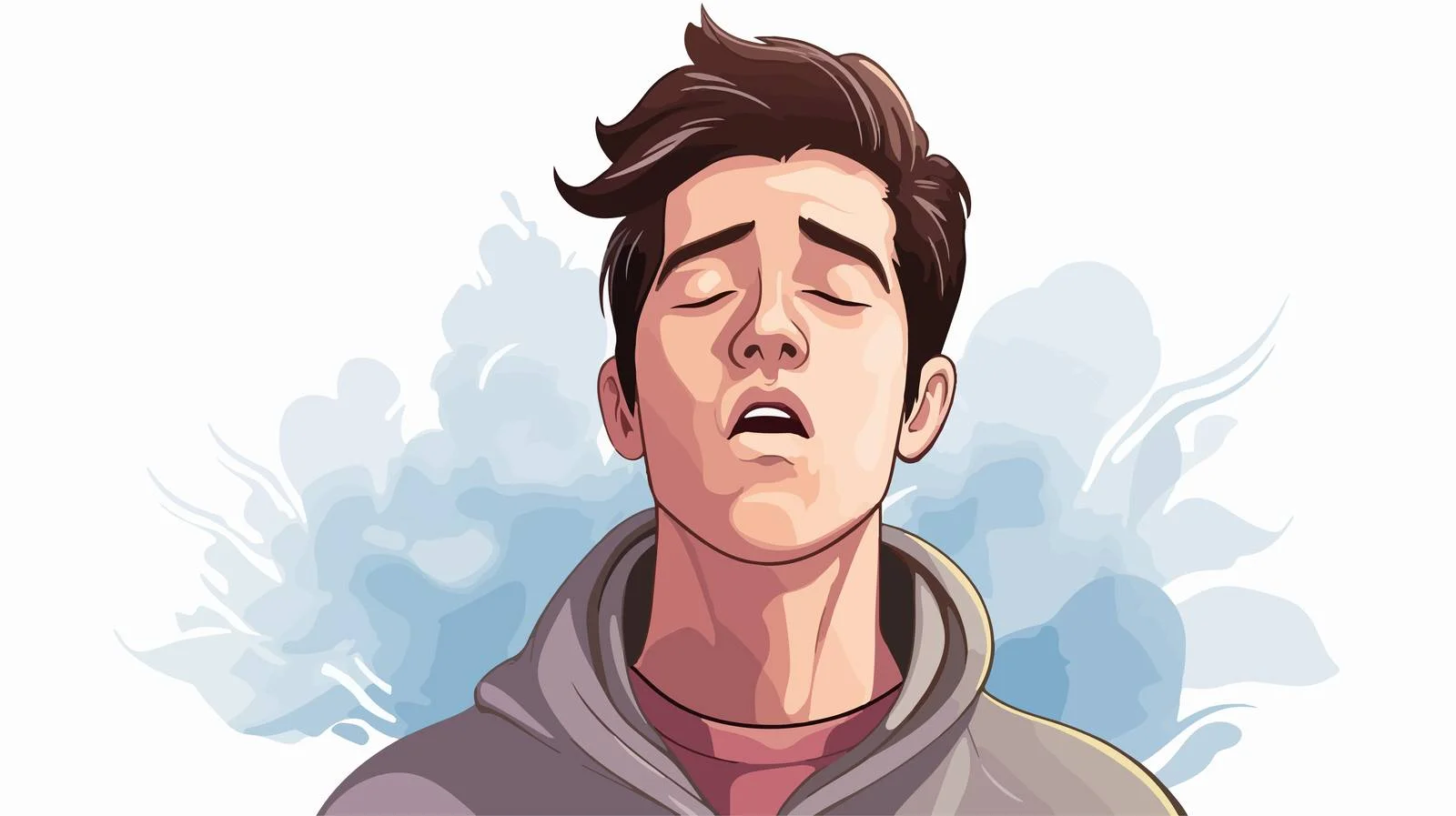 Illness Symptoms in Handsome Man Cartoon — free download from Dotvec