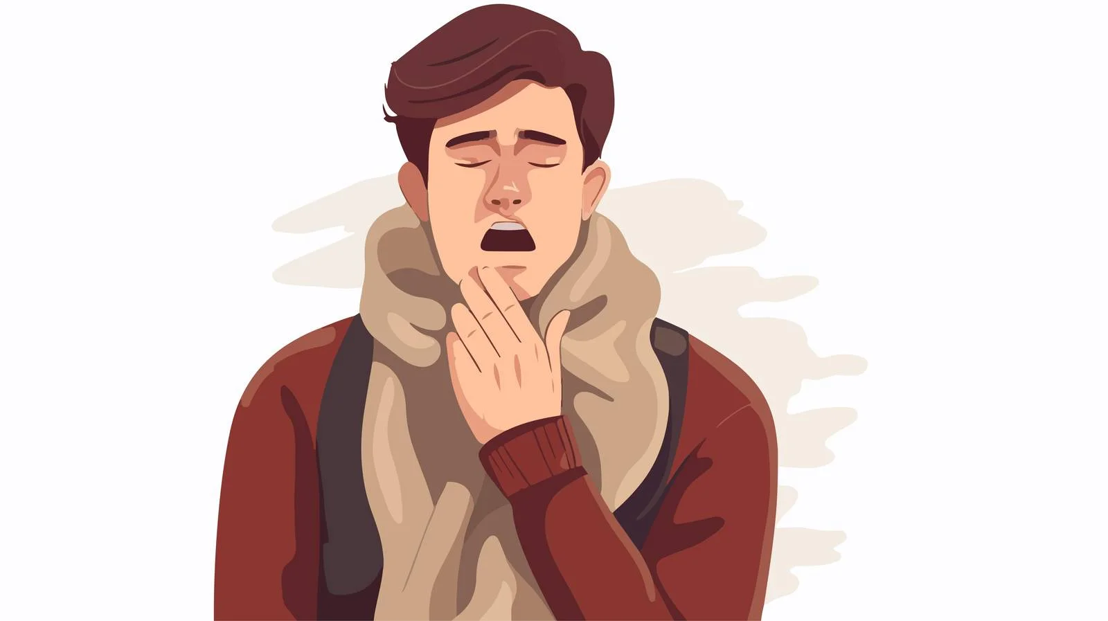 Ill Young Man Cartoon Character — free download from Dotvec