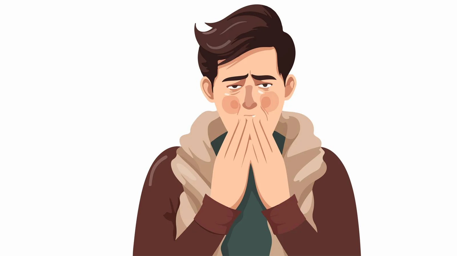 Man Sick Coughing Cartoon Illustration — free download from Dotvec