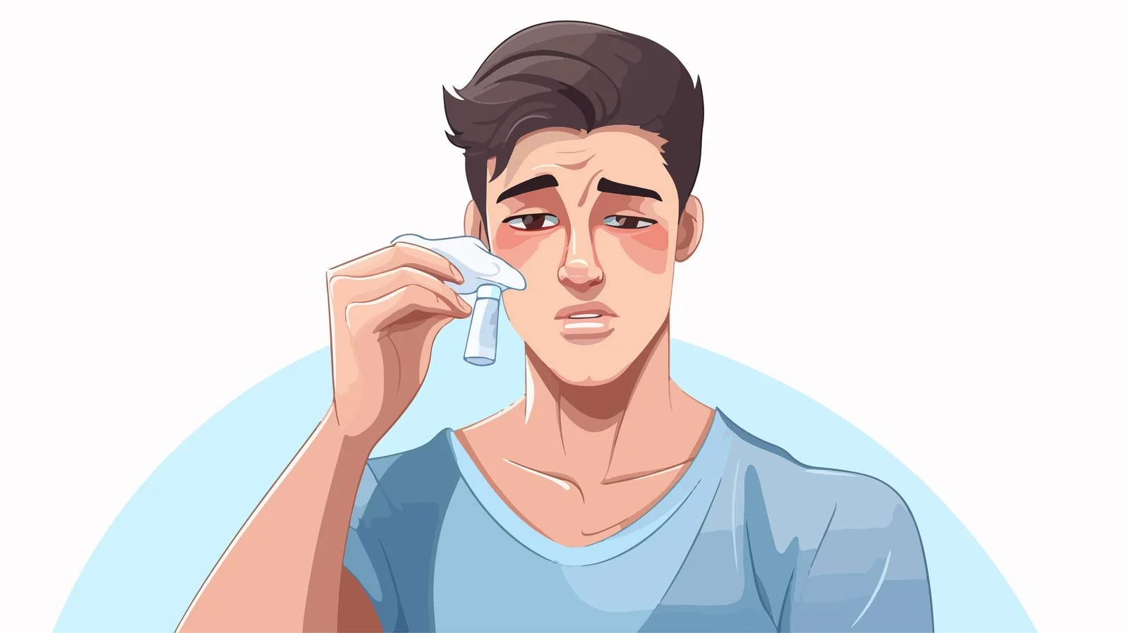 Sick Young Man Taking Medicine — free download from Dotvec