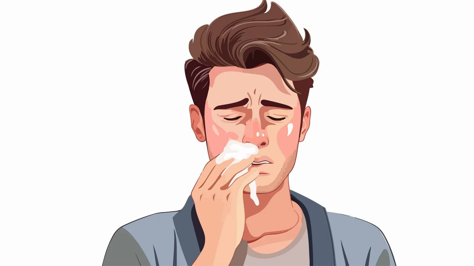 Sick Young Man Taking Medicine — free download from Dotvec