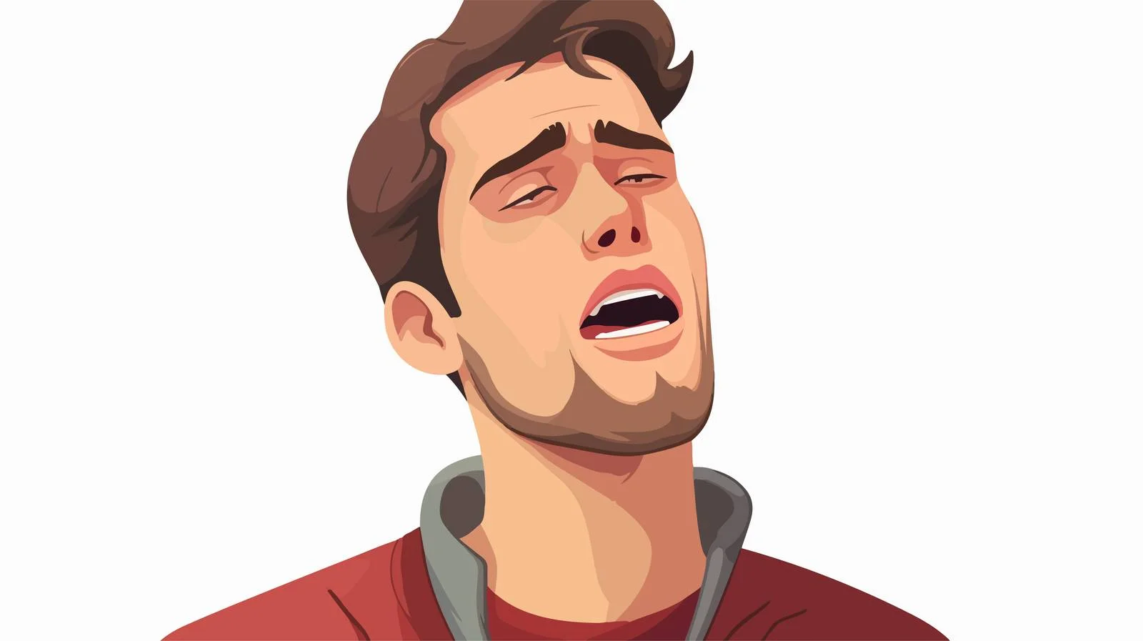 Young Man Sick Neck Cartoon Illustration — free download from Dotvec