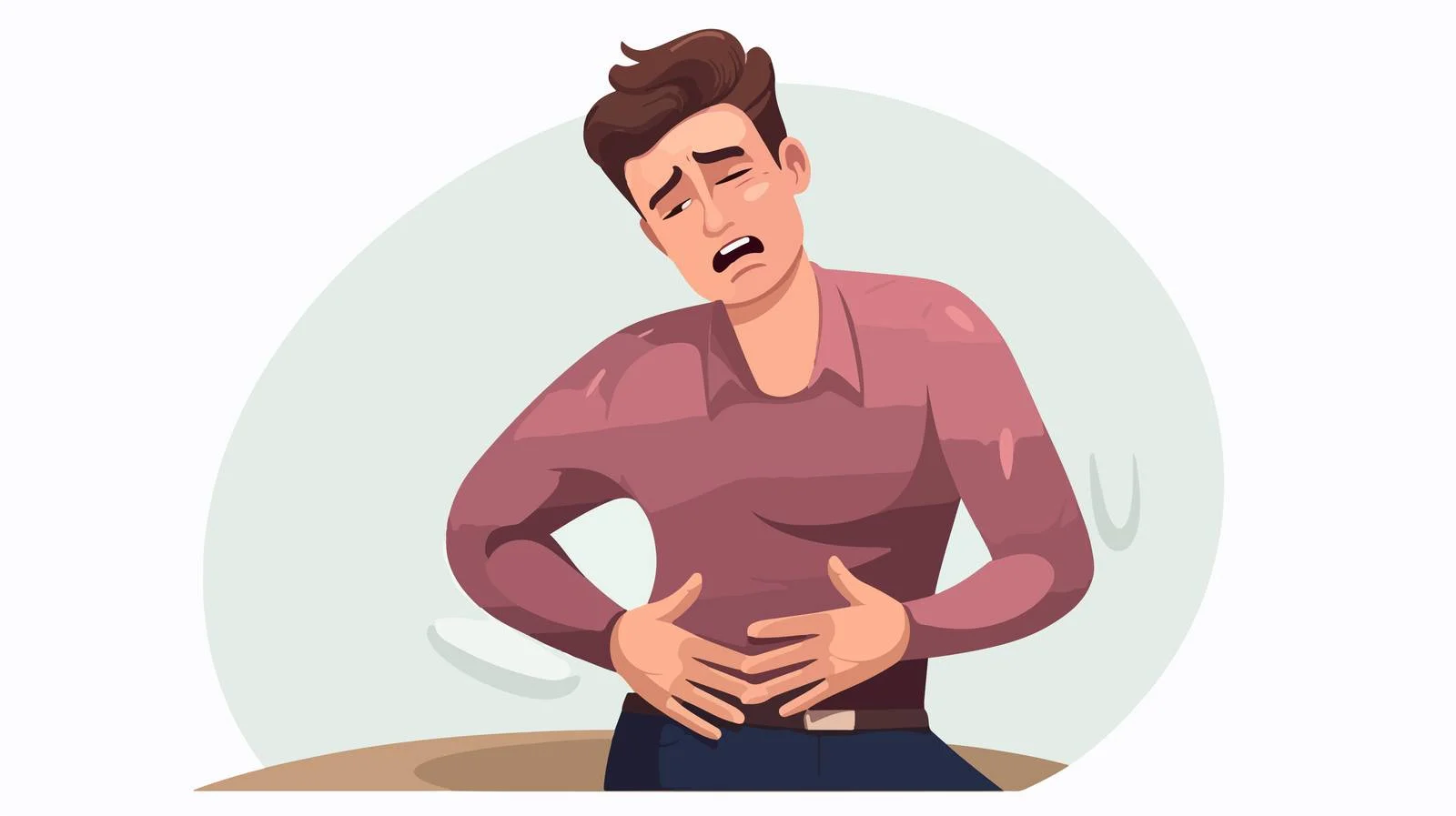 Unwell Young Man with Stomach Pain — free download from Dotvec