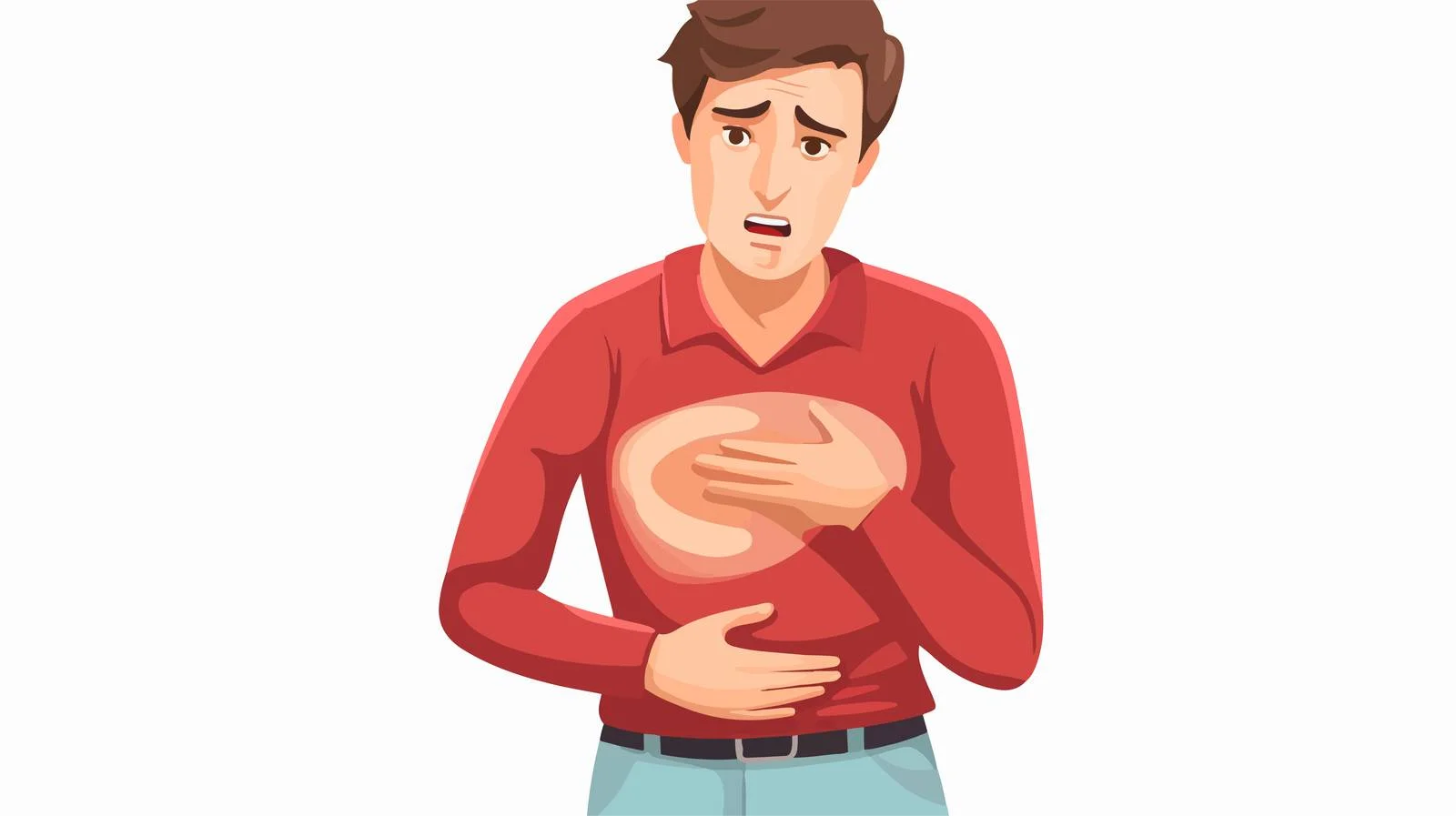 Man Feeling Sick Stomach Cart — free download from Dotvec