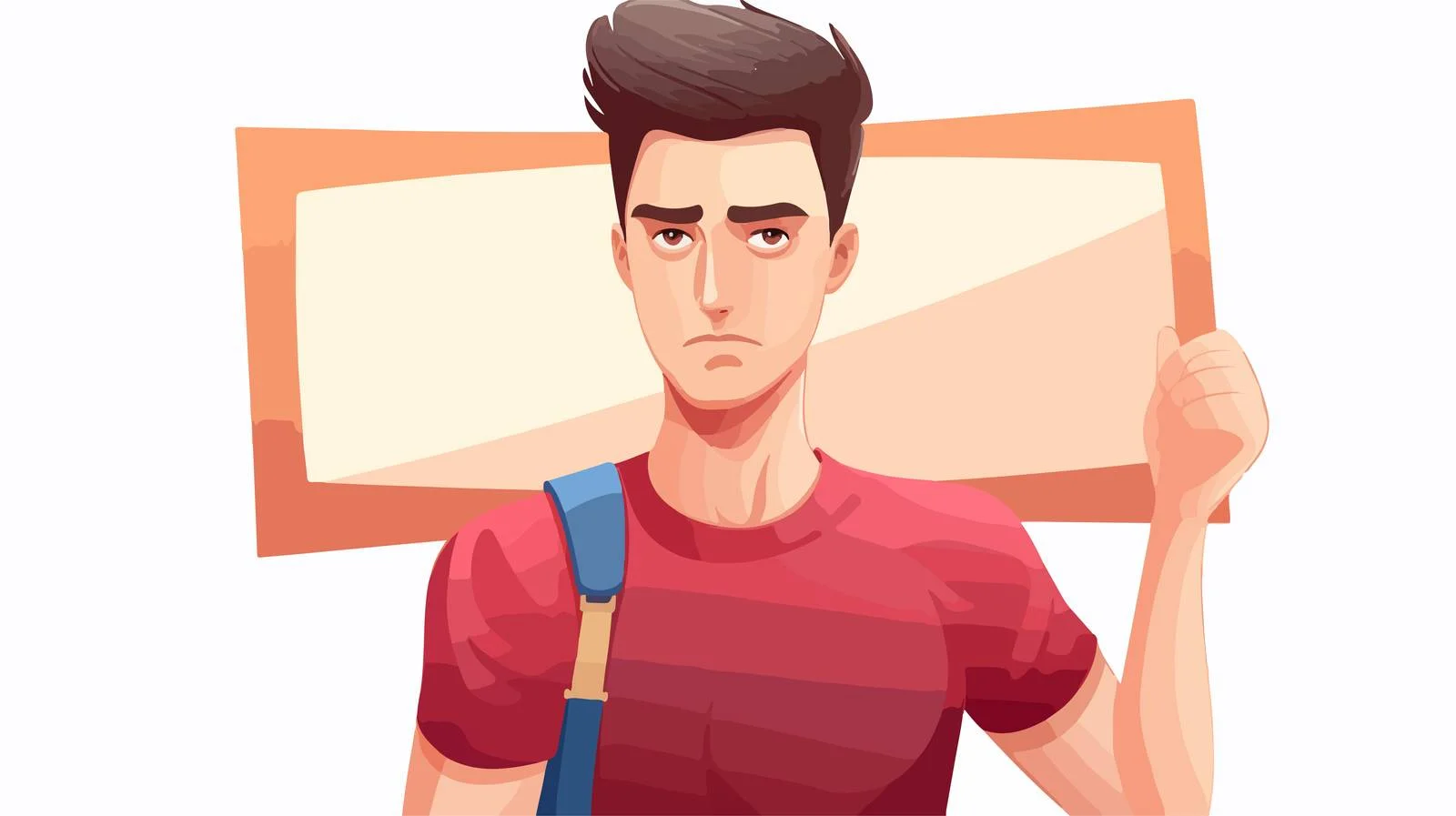 Professional Holding Sign with 'No' Expression — free download from Dotvec