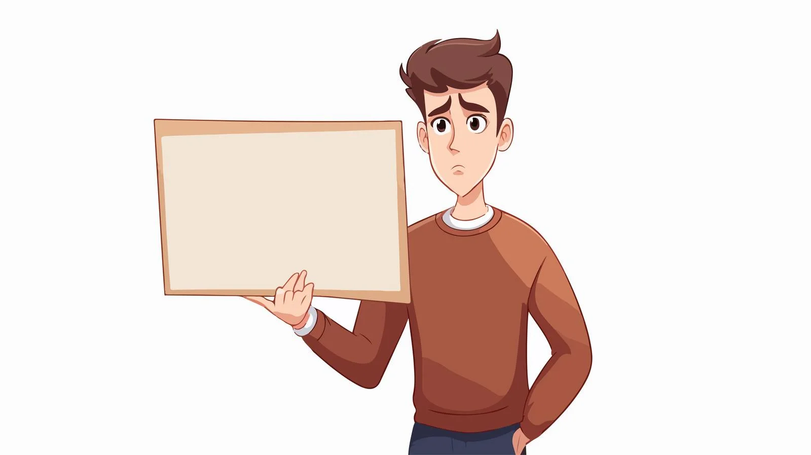 Man Holding No Sign Cartoon – free said image from Dotvec