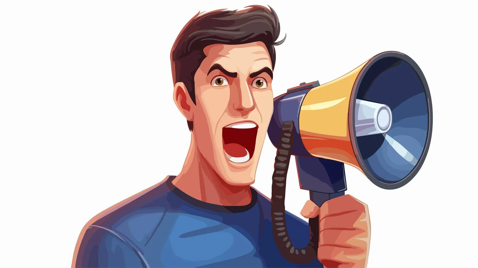 Confident Man with Megaphone — free download from Dotvec