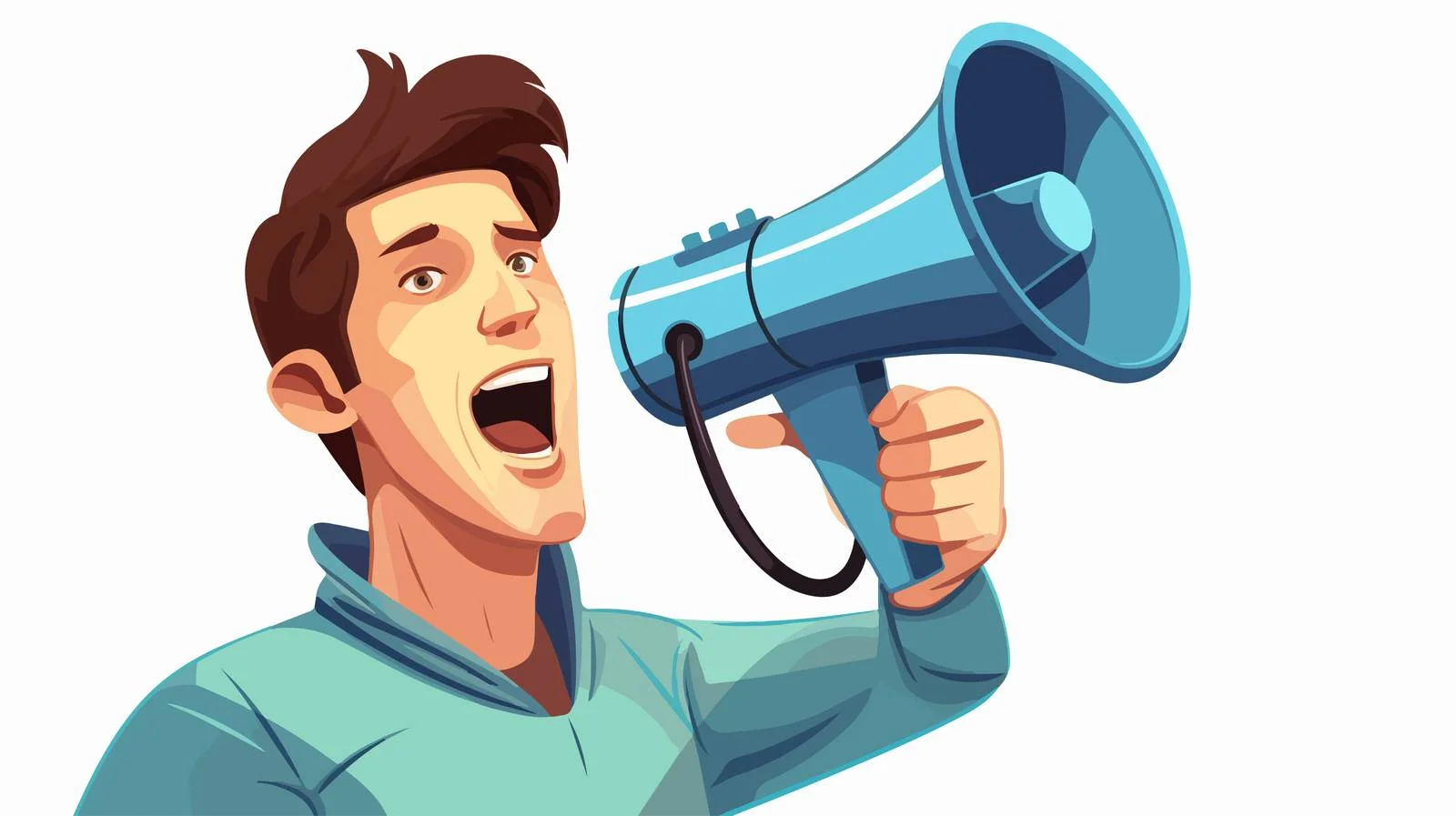 Confident Man with Megaphone Screaming — free download from Dotvec