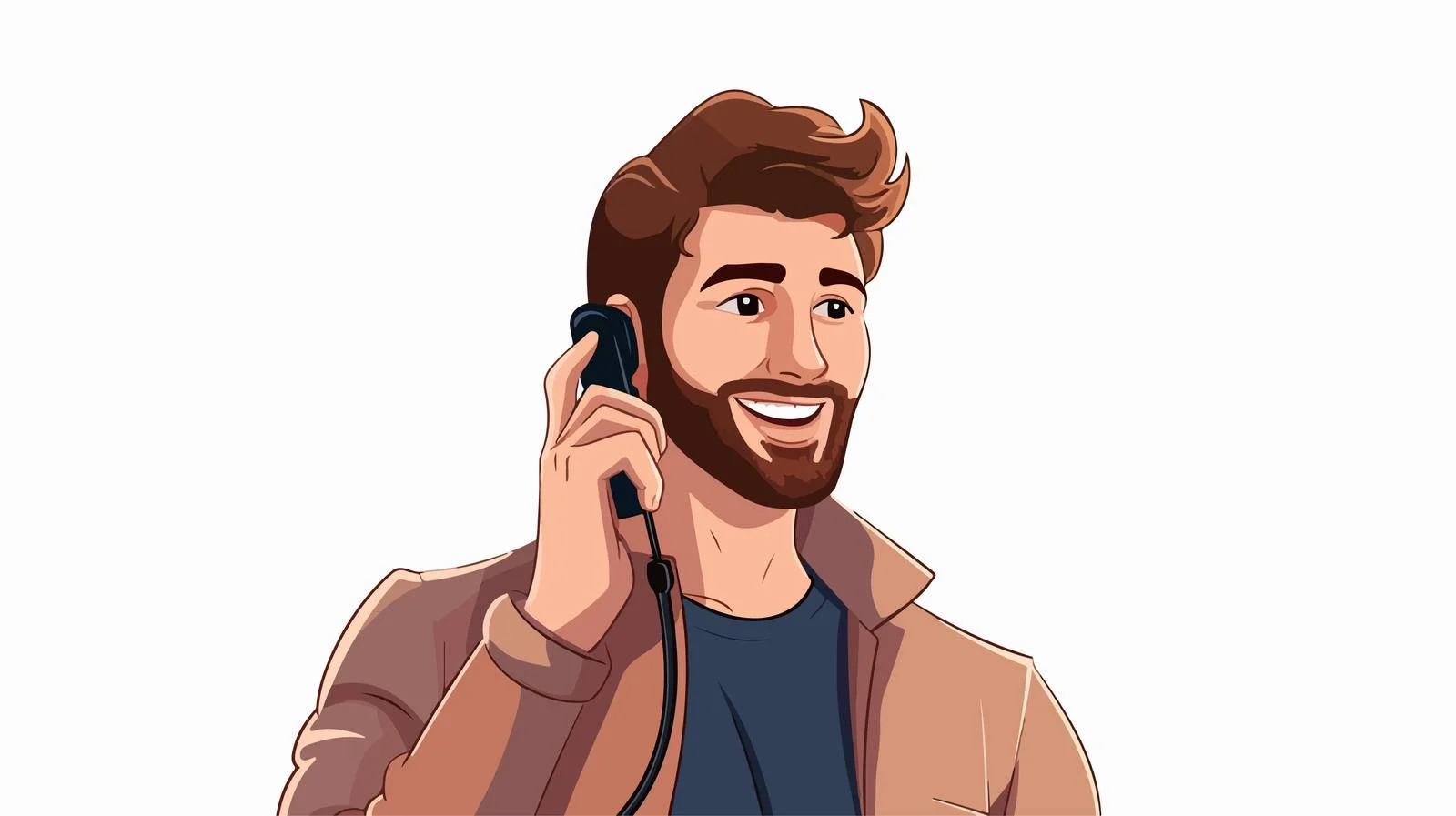 Confident Businessman Speaking on Phone Cartoon — free download from Dotvec