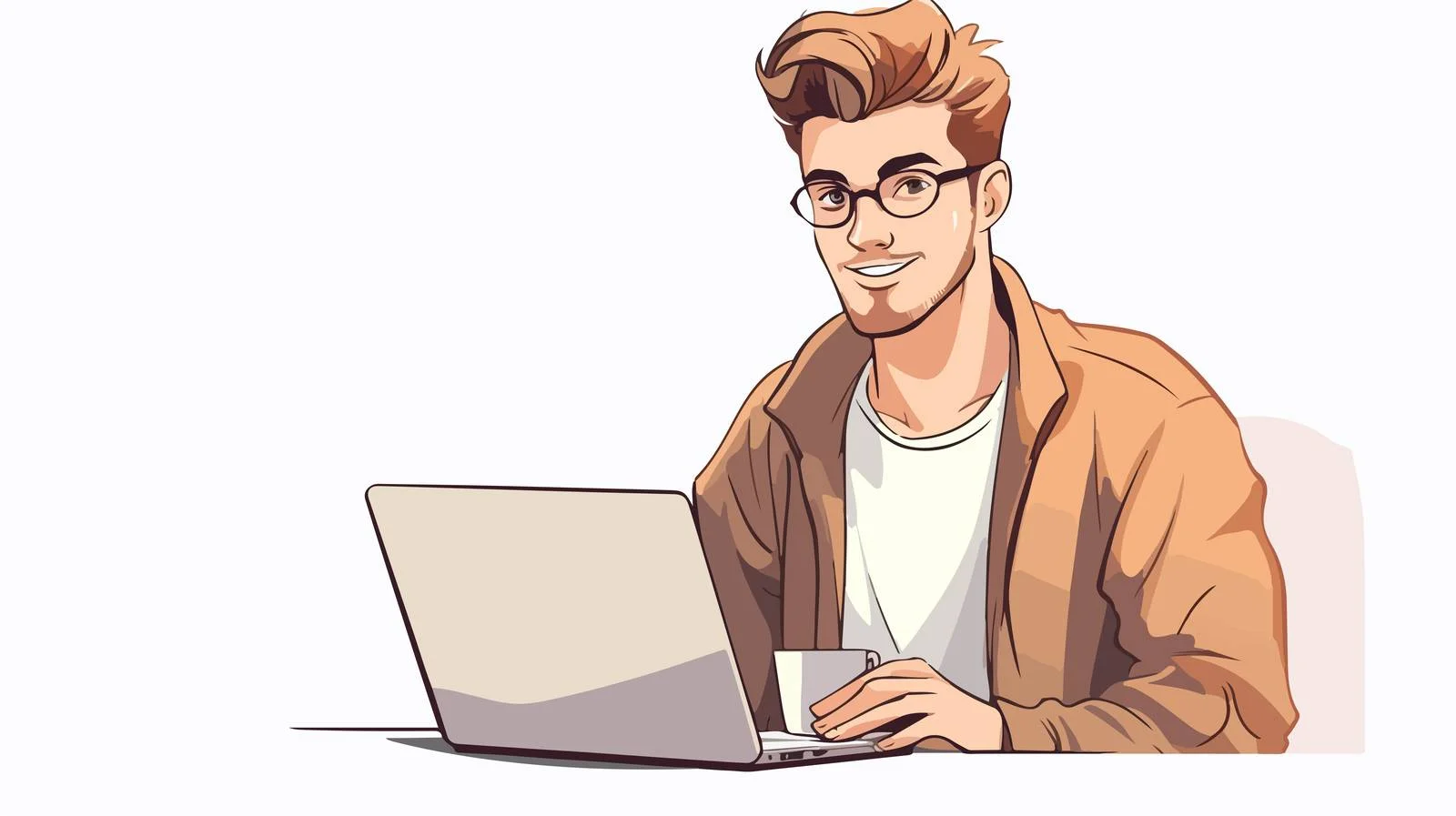 Professional Work Setup with Handsome Man — free download from Dotvec