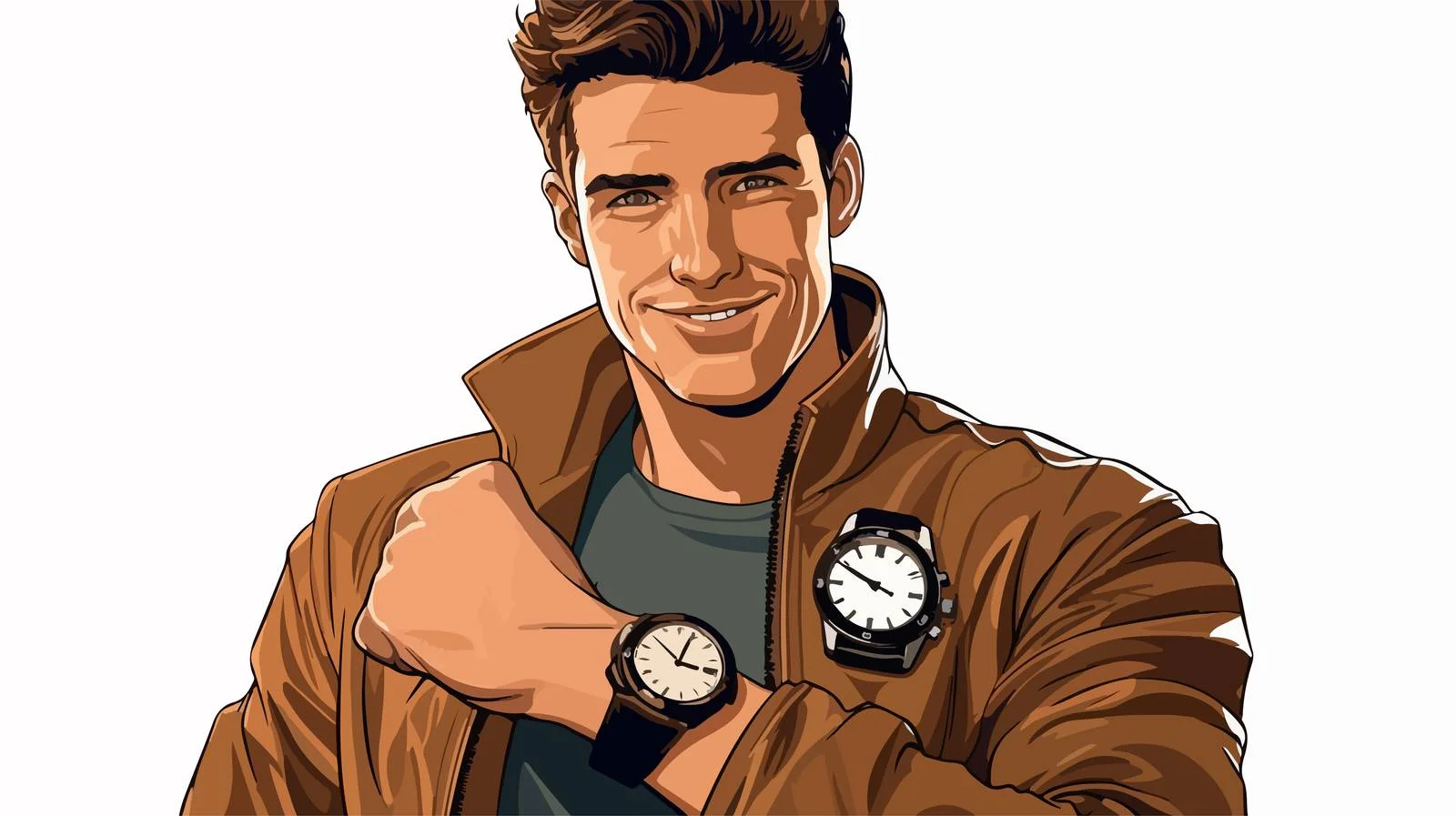 Stylish Man with Wristwatch — free download from Dotvec