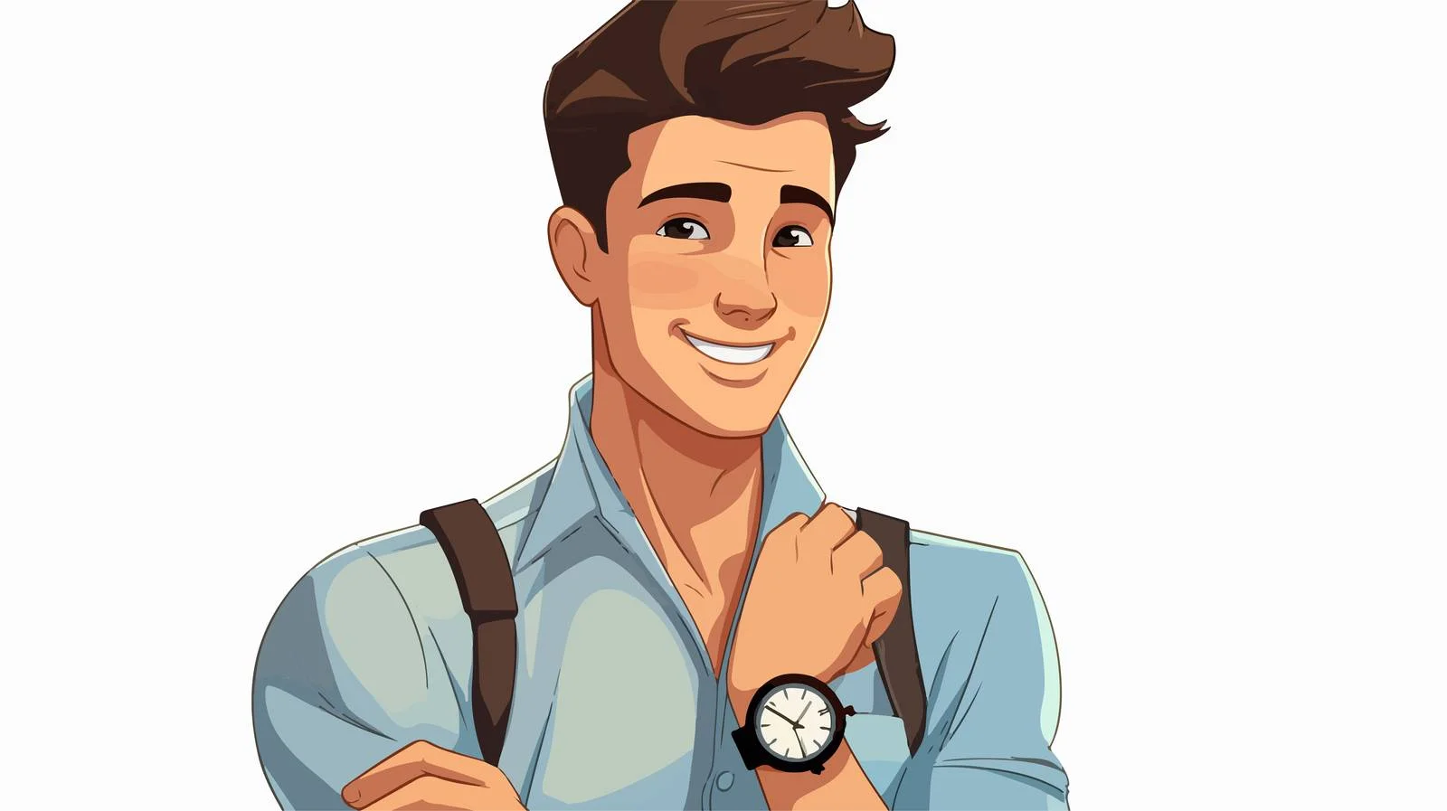 Stylish Wristwatch on Young Man — free download from Dotvec