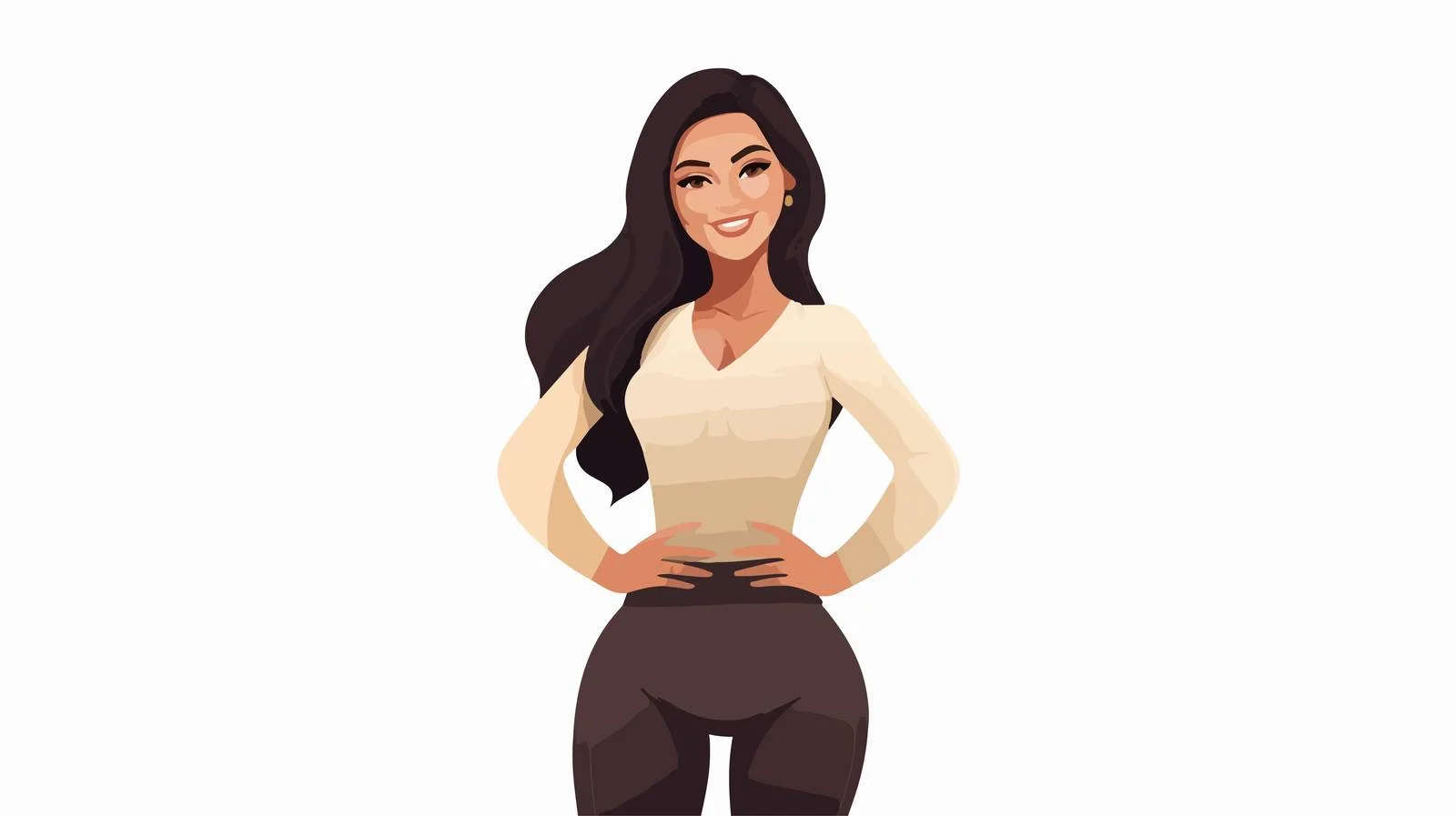 Confident Woman Poses with Arm on Hip — free download from Dotvec