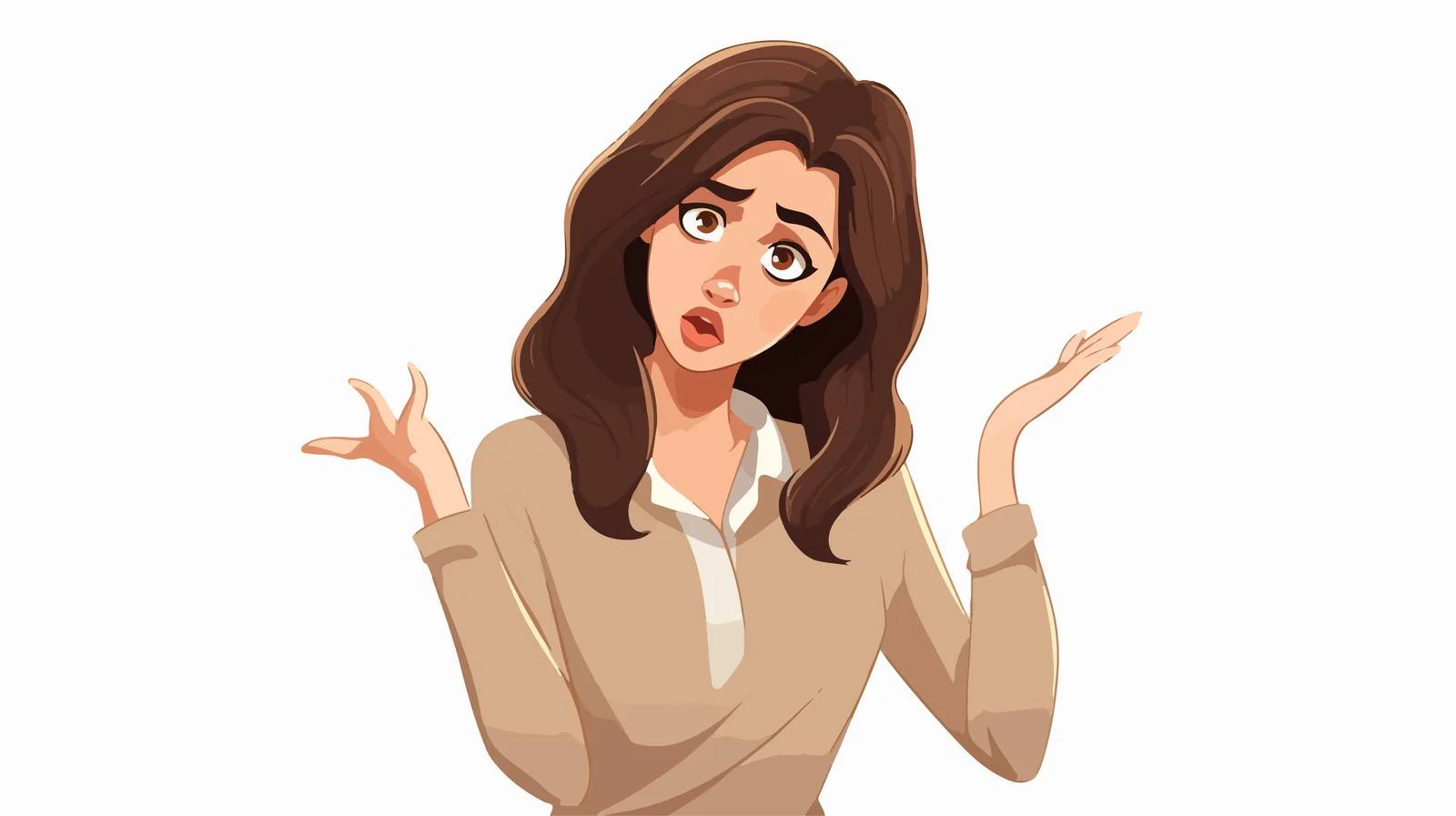 Expressive Woman Cartoon Pose — free download from Dotvec