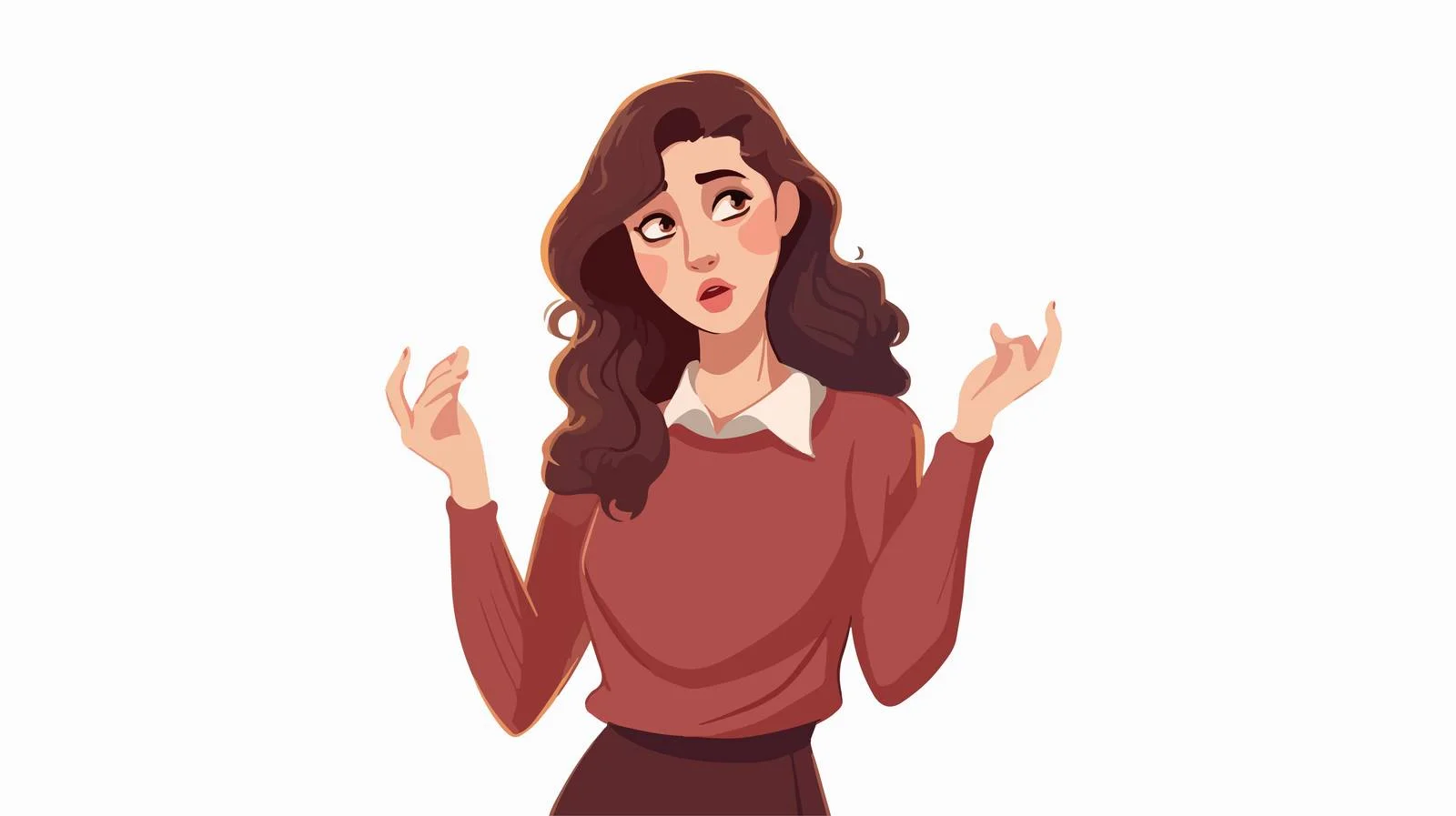 Expressive Woman in Disagreeing Cartoon Pose — free download from Dotvec