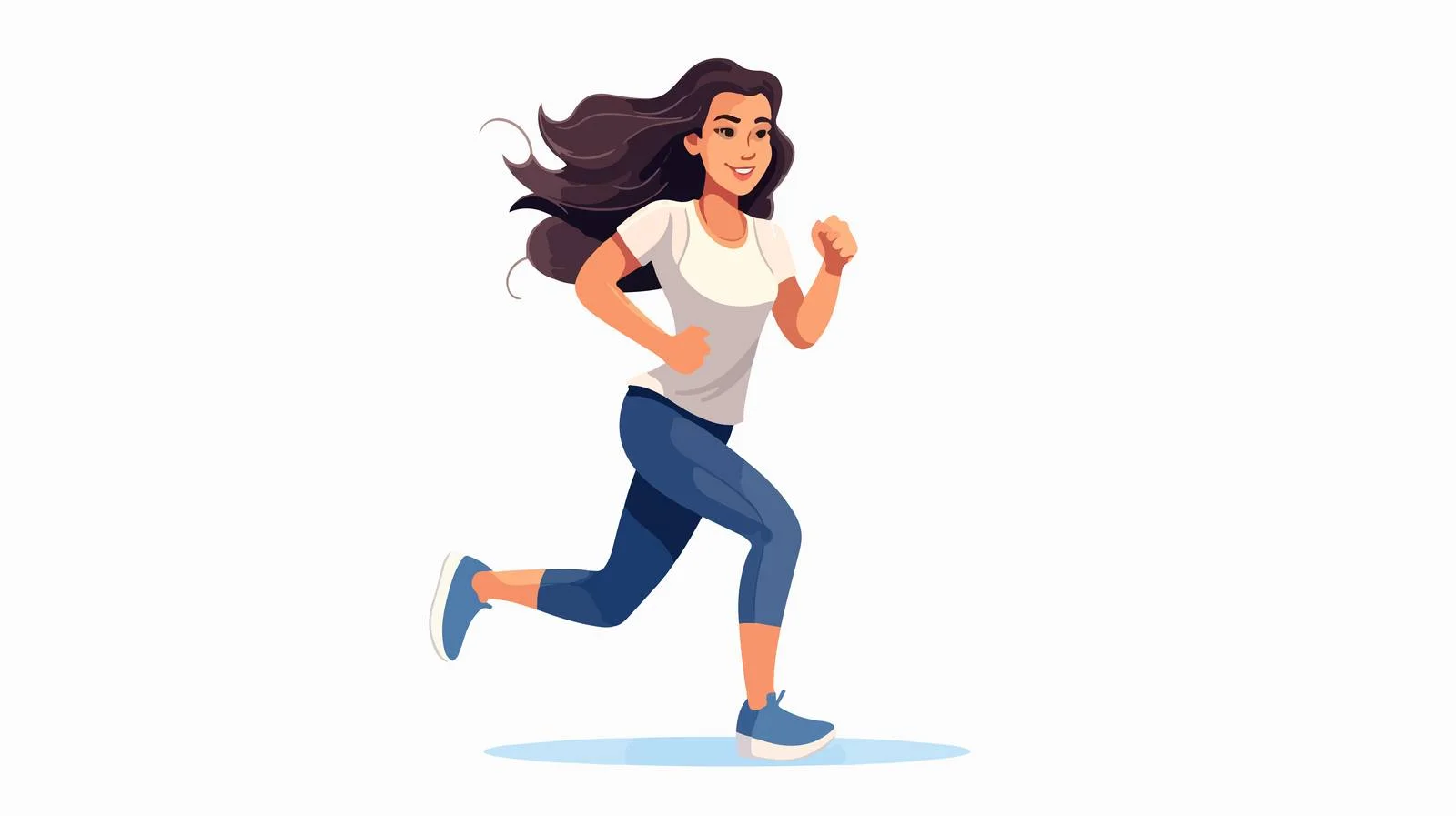 Cartoon Woman Running Pose — free download from Dotvec