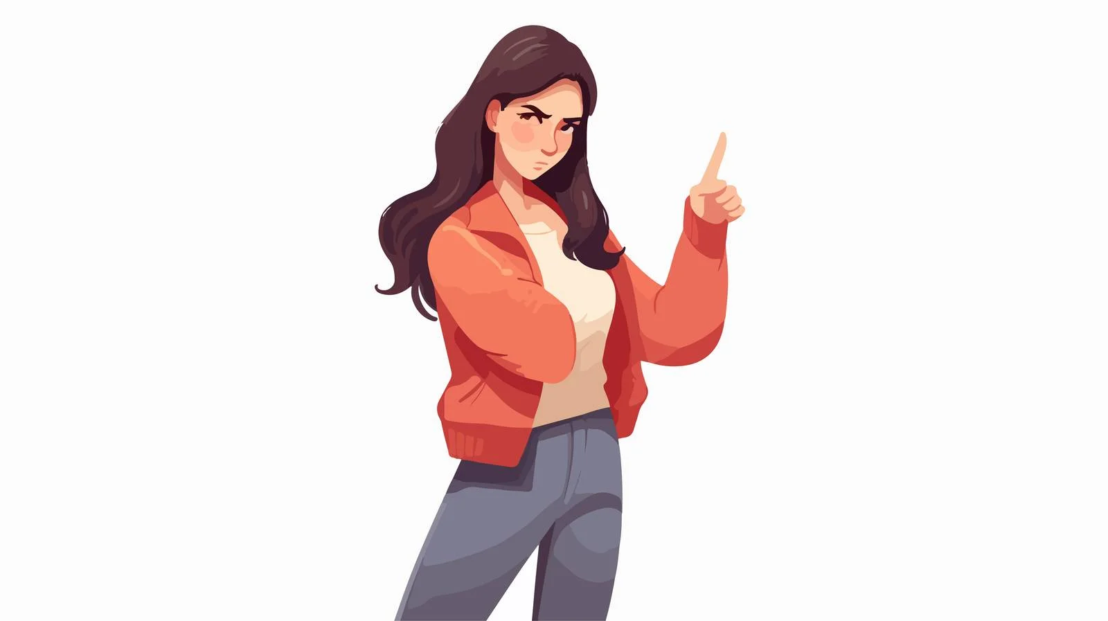 Confident Woman in Thumb Down Pose — free download from Dotvec