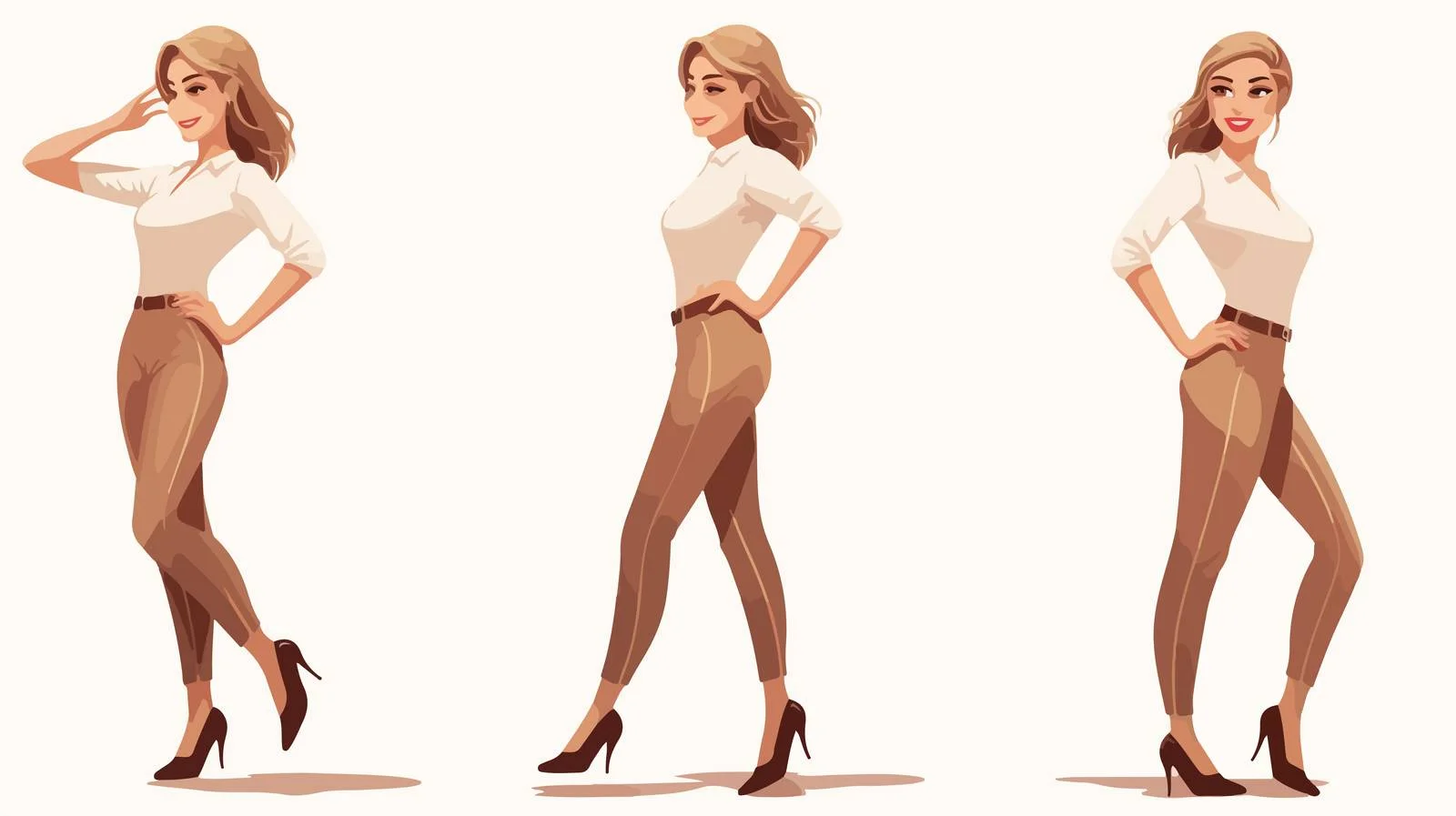 Cartoon Woman Walking Pose Illustration — free download from Dotvec