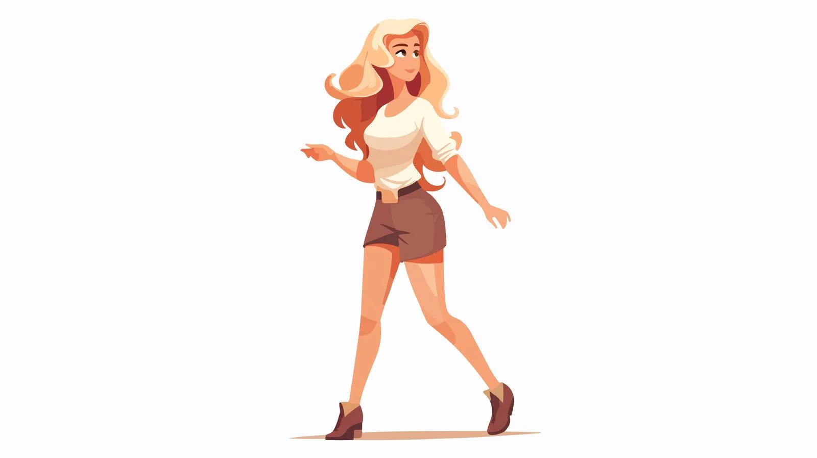 Cartoon Woman in Walk Pose — free download from Dotvec